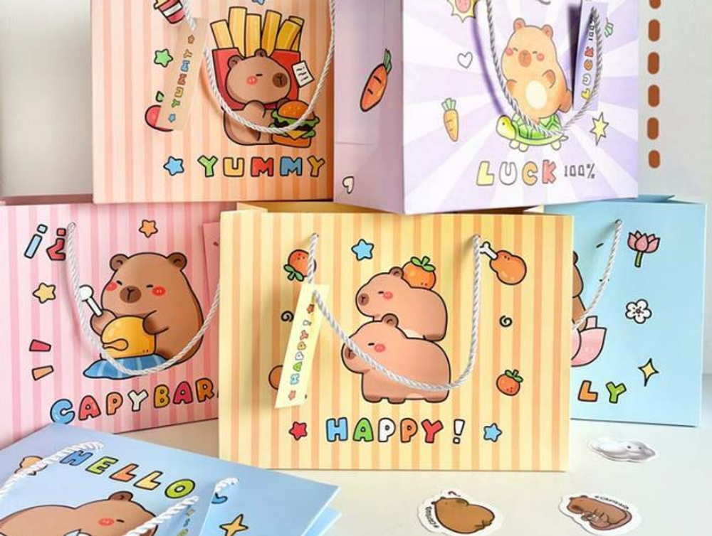 Пакет подарочный CapyBara Bag, 26х10х19 см