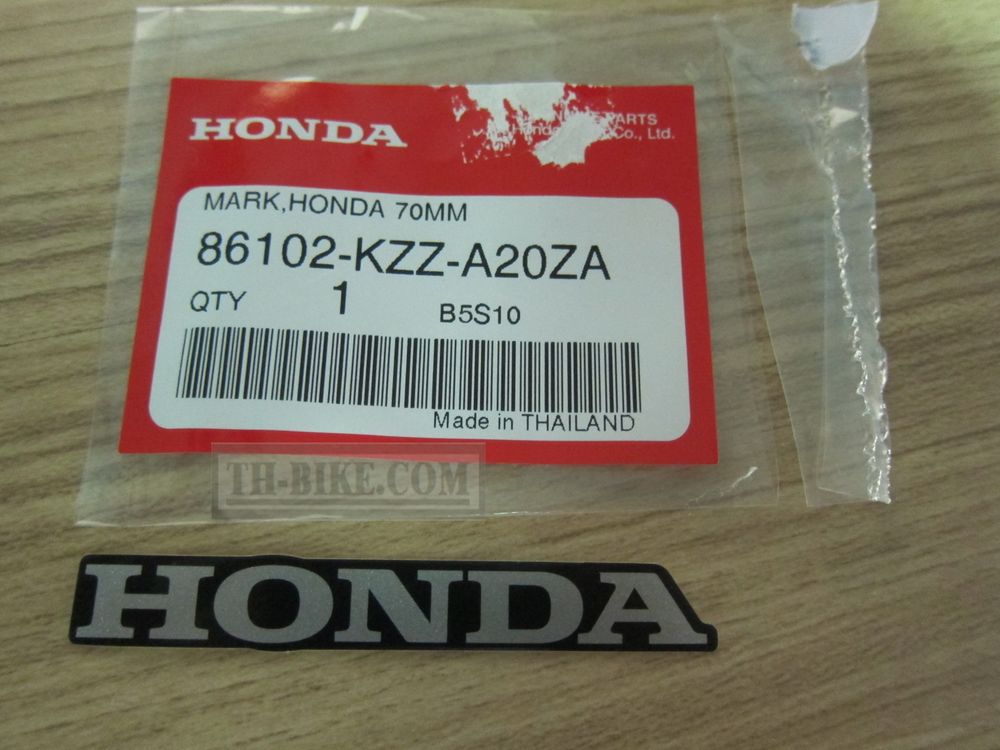 86102-KZZ-A20ZA. MARK, HONDA (70MM) *TYPE1*. on the tail Honda CRF250M
