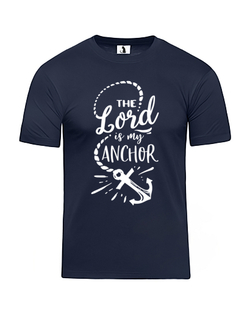 Футболка The Lord is my anchor классическая прямая темно-синяя