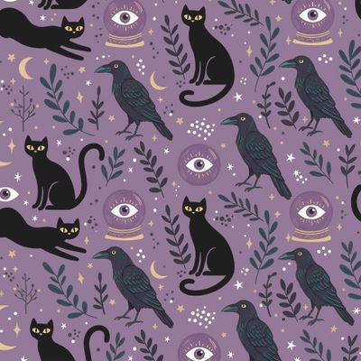 Коты и вороны с гадальными шарами