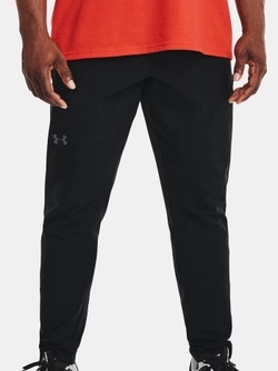 Мужские теннисные штаны Under Armour Men's UA Unstoppable Tapered Pants - black/pitch gray