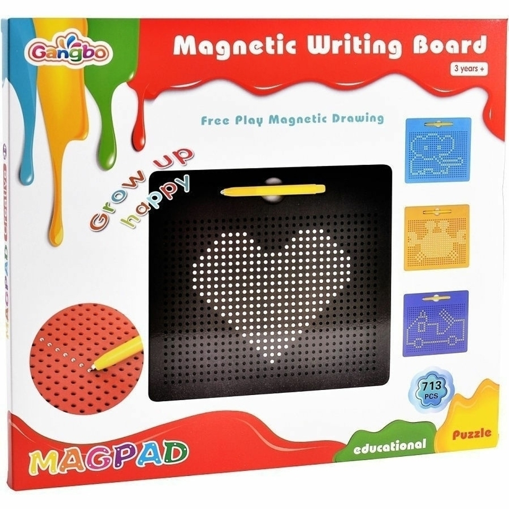 Магнитный планшет для рисования, обучающая магнитная доска - Магпад, "Magpad - Magnetic Writing Board" 713 шариков