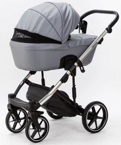 Детская коляска Adamex Lumi Air SE Deluxe 2 в 1 L-SM507 (СЕРАЯ ПЕРЛ. КОЖА+ХРОМ РАМА)