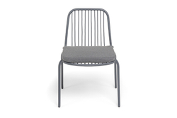 "Кастелло" стул плетеный из роупа, каркас из стали темно-серый (RAL7024) муар, ткань темно-серая 027