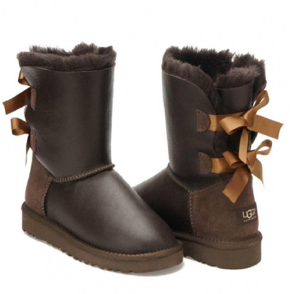 Угги Bailey Bow II Metallic Chocolate