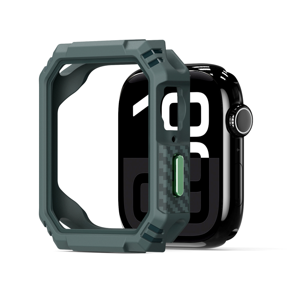 Чехол-бампер темно-зеленого цвета из Soft силикона от Dux Ducis для часов Apple Watch 46мм, серия Damo Series Case