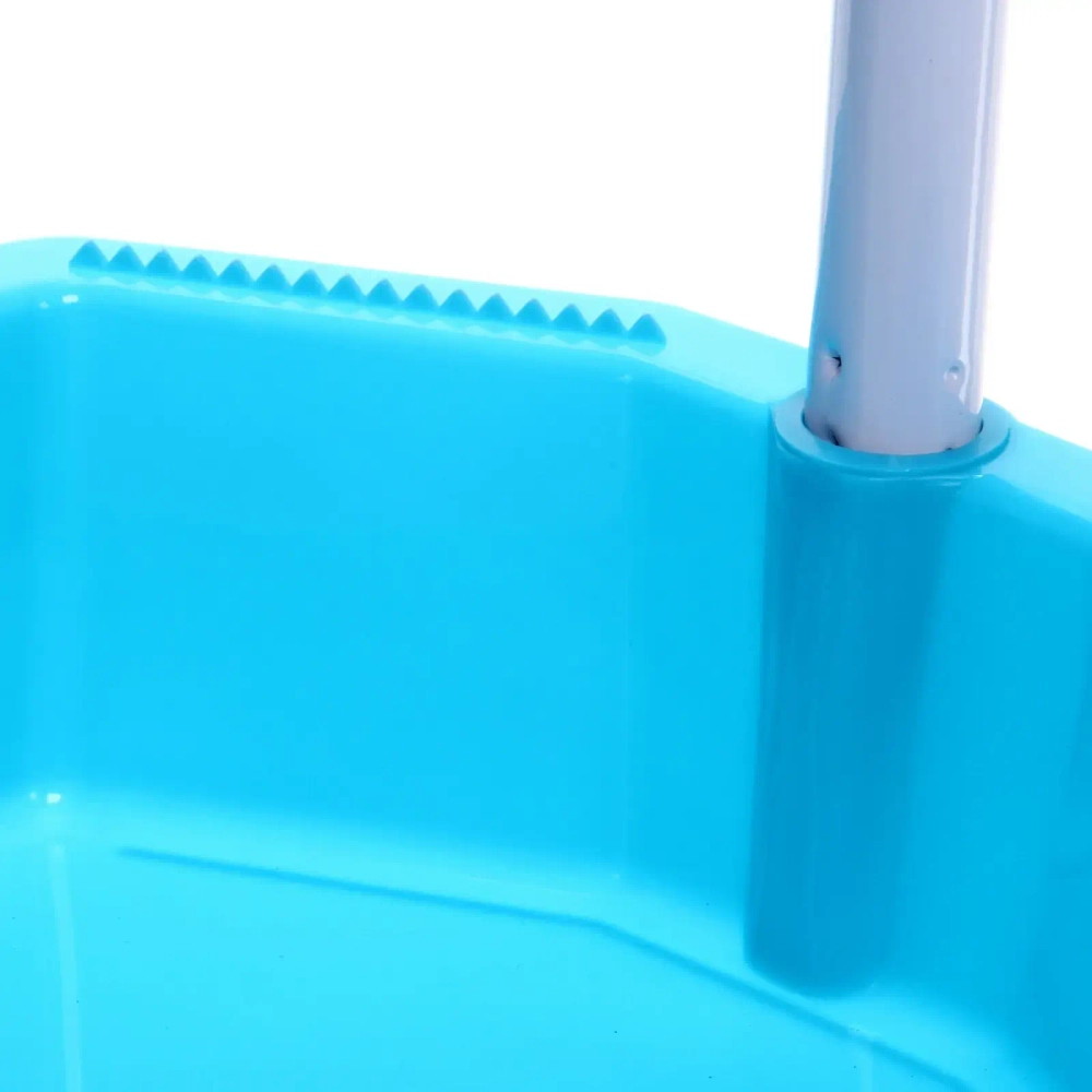 Набор для уборки, щетка для пола с совком синий