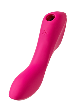 Вакуумный стимулятор клитора с вибрацией Satisfyer Curvy Trinity 3, красный, 17,7 см