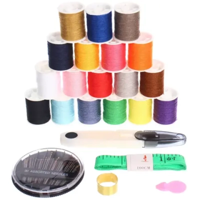 Швейный набор для рукоделия в боксе «Favorite Hous «, цвет зеленый, 23 предметов, 13.5*6см