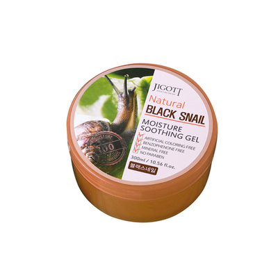 Универсальный гель для кожи Улитка JIGOTT Natural BLACK SNAIL Moisture Soothing Gel, 300 мл.