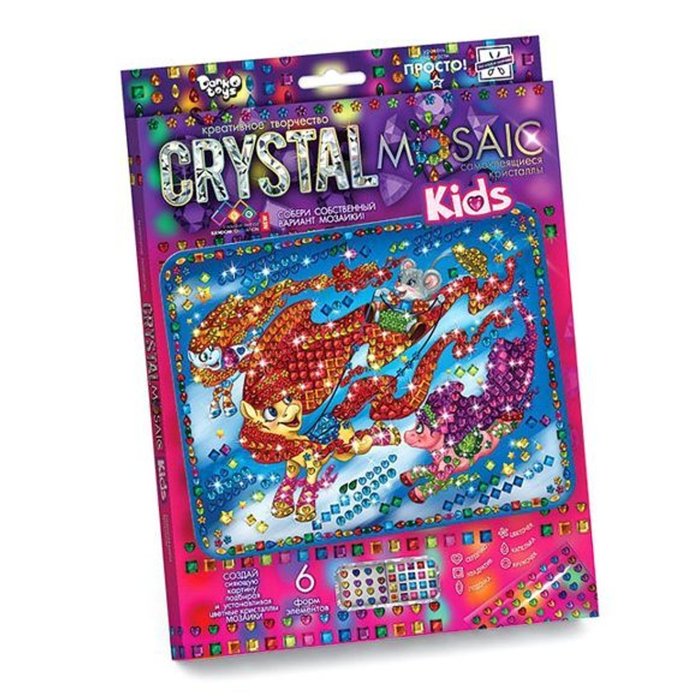 Алмазная мозаика "Crystal Mosaic Kids. Пони", европодвес, Danko toys