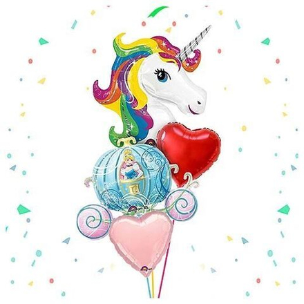 Фонтан шаров "Принцесса и Единорог"