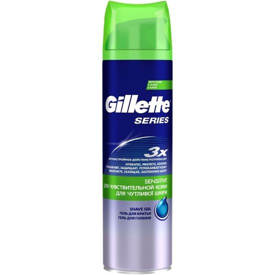 Гель для бритья Gillette Sensitive с алоэ