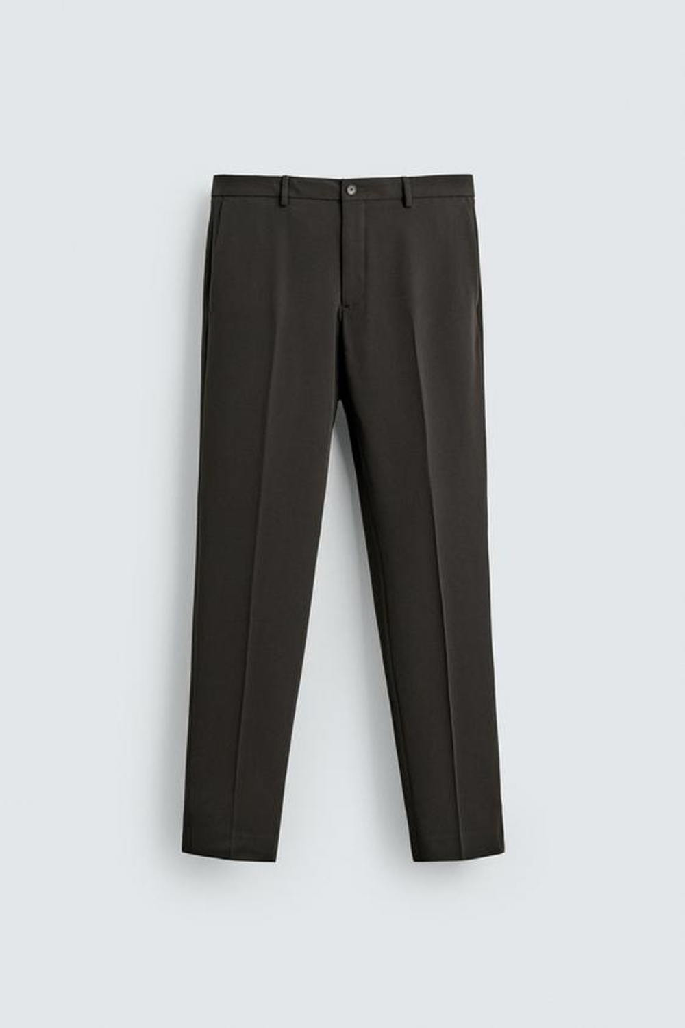 ZARA КОСТЮМНЫЕ БРЮКИ КОМФОРТ, ТЕМНО-КОРИЧНЕВЫЙ