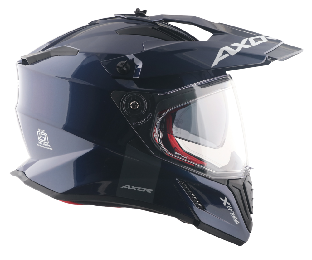 Шлем AXOR X-CROSS DUAL VISOR SC, с визором, цвет синий (S)