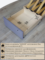 Кресло-кровать "Миник" 60 см, спальное место 60х176 см, велюр Candy Violet