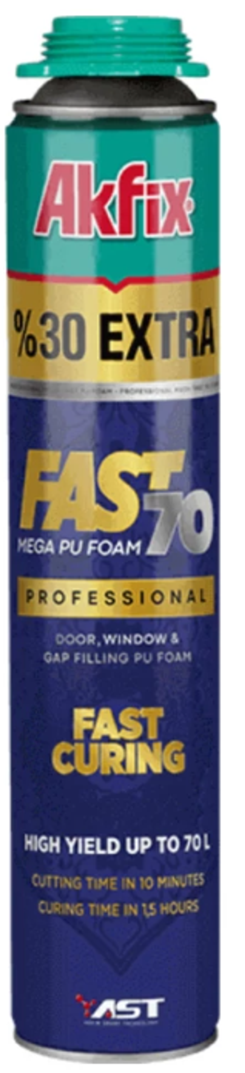 Пена монтажная "Akfix" Fast PRO 70, (1000гр/850мл/12шт)