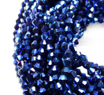 ББЛ006НН3 Хрустальные бусины "биконус", цвет: синий металлик, размер 3 мм, кол-во: 95-100 шт.