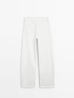 Massimo Dutti Джинсы с высокой посадкой, кремовый