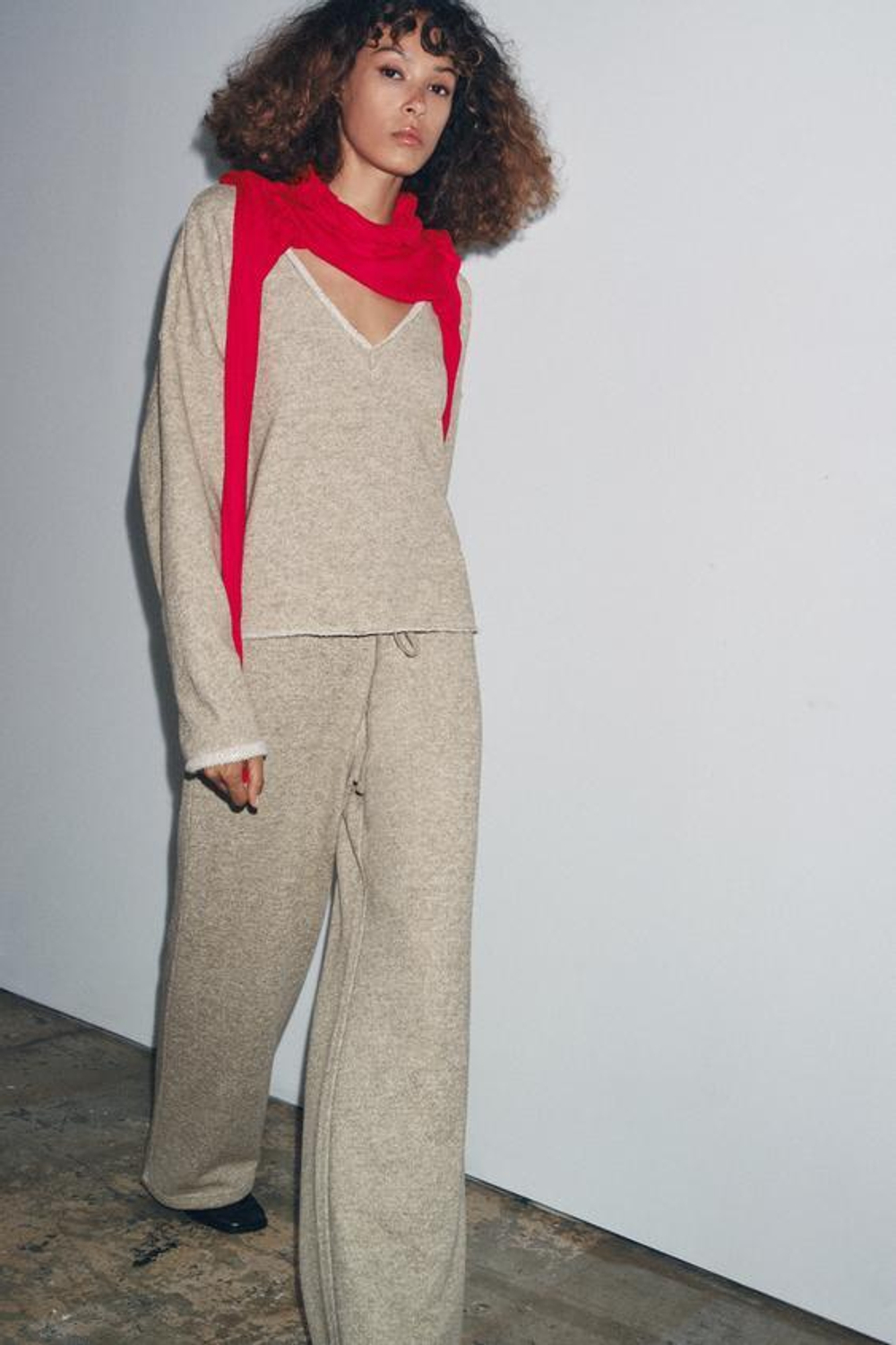 ZARA БРЮКИ В СТИЛЕ РУСТИК, БЕЖЕВЫЙ МЕЛАНЖ