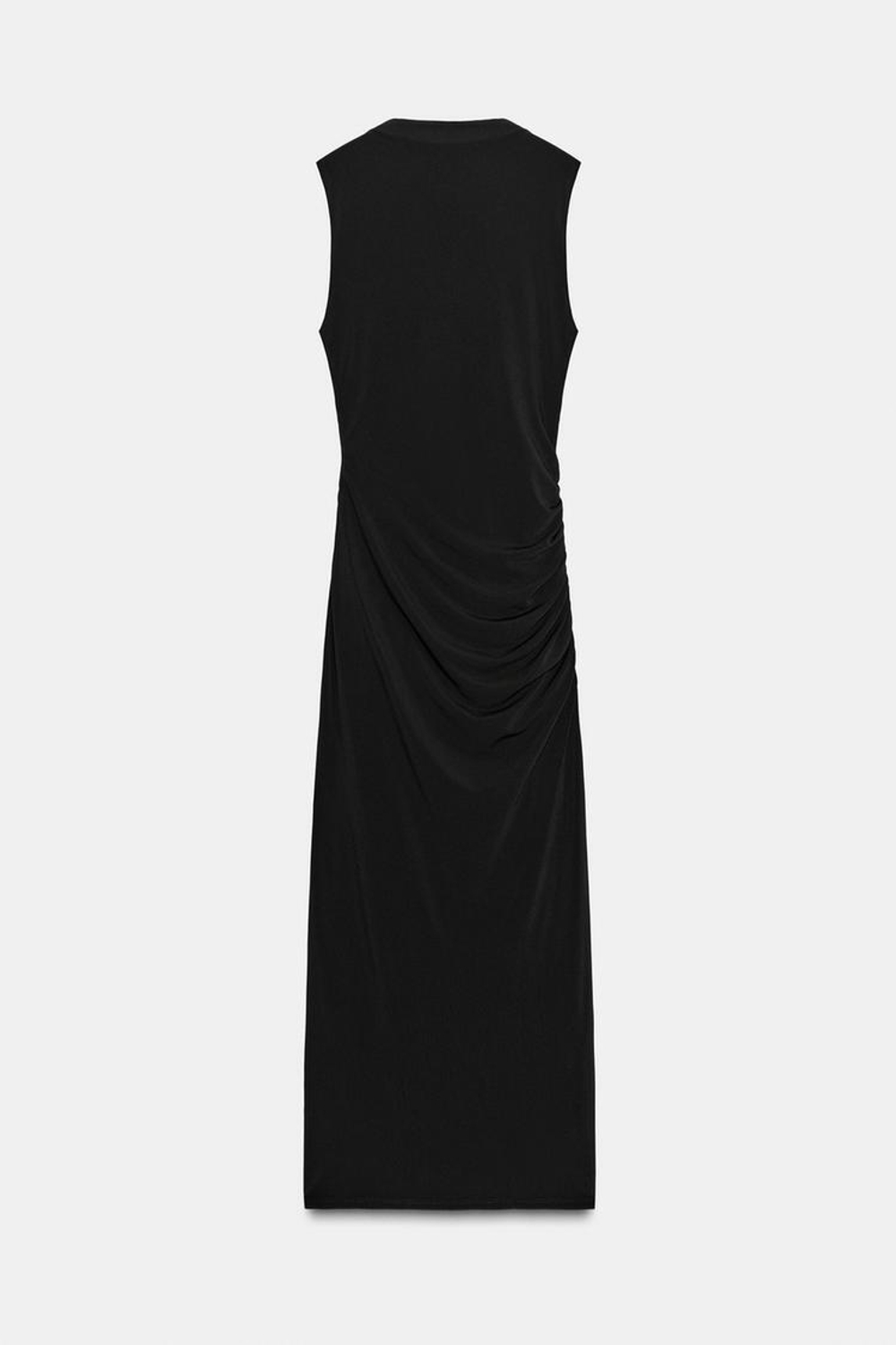 ZARA ПЛАТЬЕ СО СБОРКАМИ, ВЫРЕЗАМИ И БЛЕСТКАМИ, ЧЕРНЫЙ