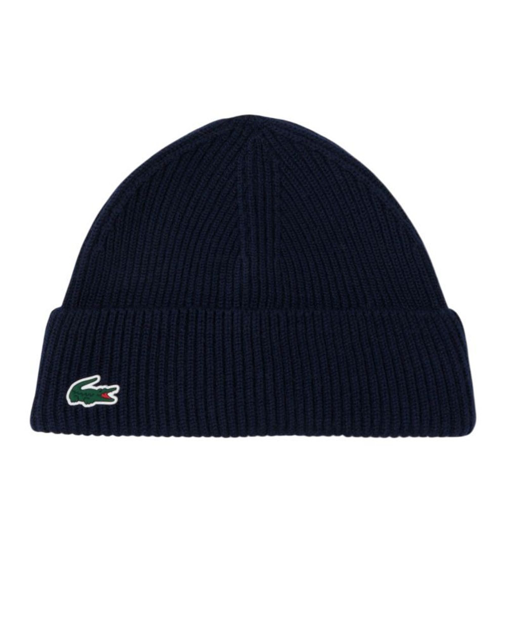 Шапка зимняя Lacoste Ribbed Knit Wool Golf - midnight blue