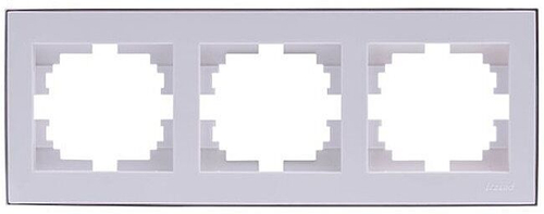 RAIN 703 0225 148 Рамка 3-ая горизонтальная белый с бок.вст.хром