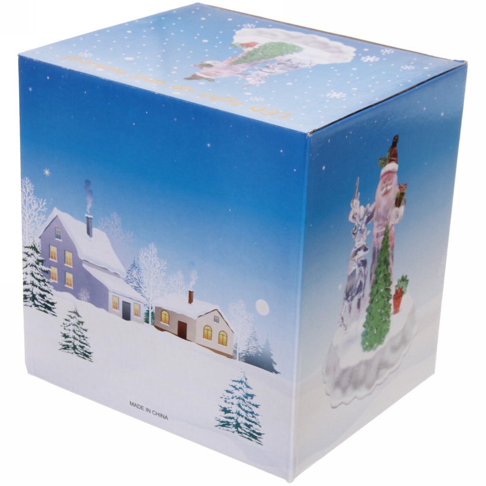 Сувенир с подсветкой «Дед Мороз с оленем» 20*19 см