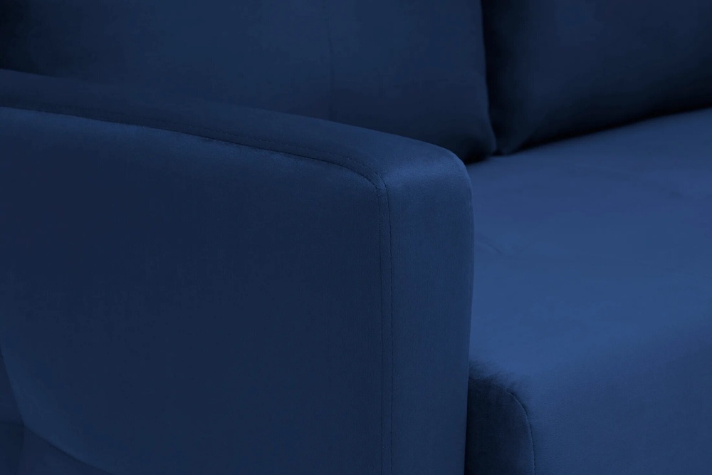 Диван Отто, шагающая еврокнижка, велюр, синий