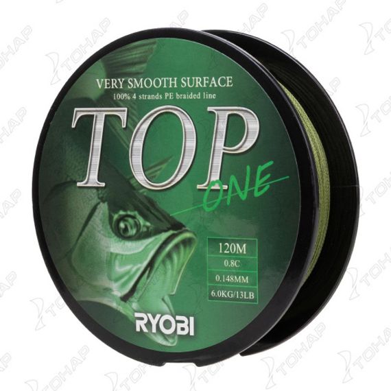 Шнур TOP PE4X-120M 0.8/d-0.148mm Dark green Ryobi