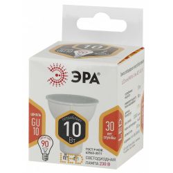 Лампочка светодиодная ЭРА STD LED MR16-10W-827-GU10 GU10 10 Вт софит теплый белый свет