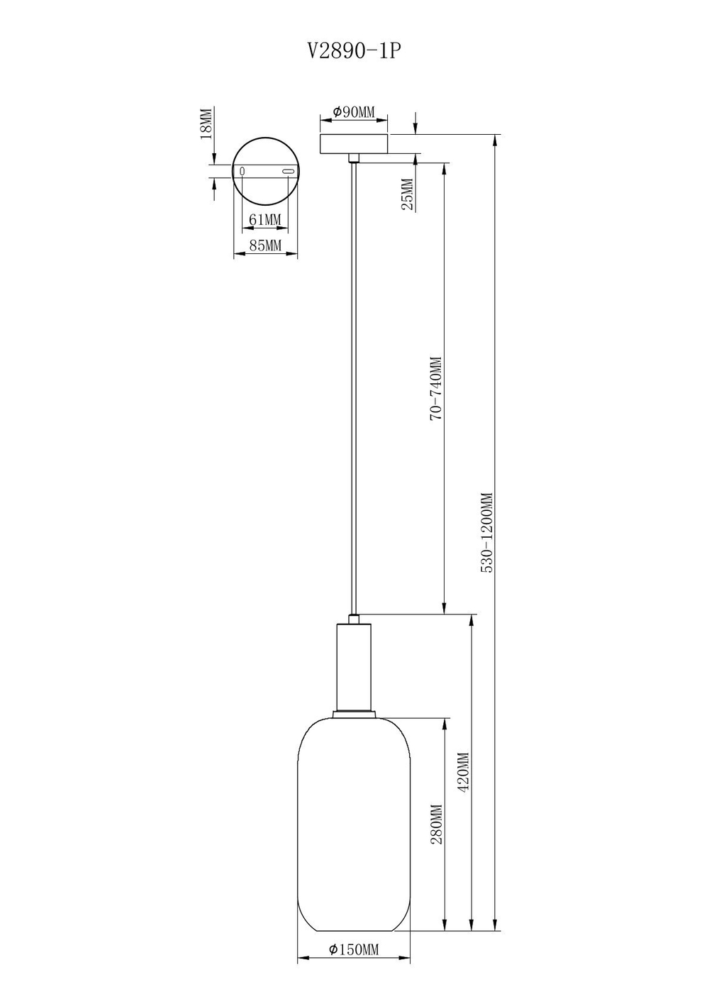 Подвесной светильник Moderli V2890-1P Martin