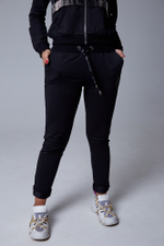 Спортивный костюм женский с капюшоном черный розница