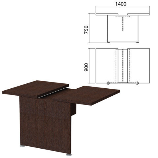 Модуль стола для переговоров "Приоритет" 1400х900х750, венге (КОМПЛЕКТ)