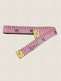 Сантиметровая лента портновская, 1.2×150 см (см/дюймы) цвет розовый