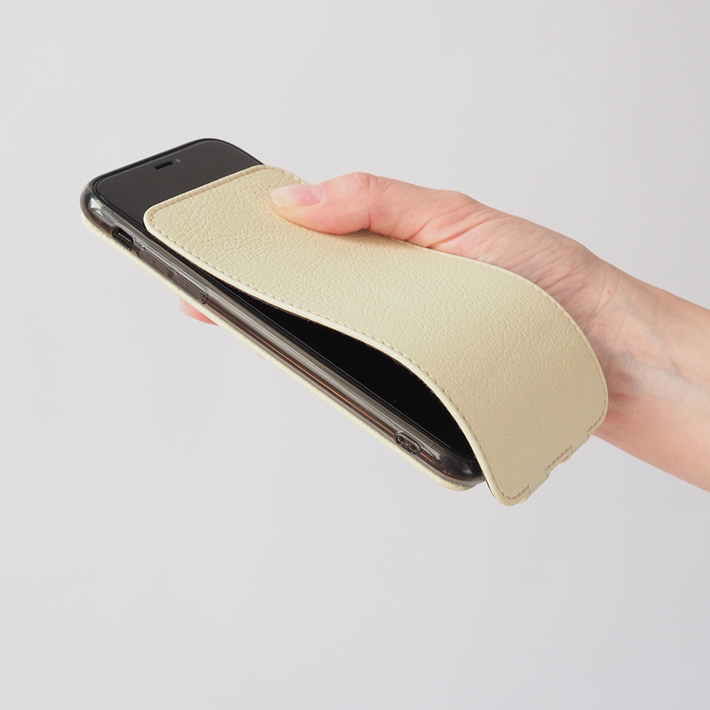 Чехол для iPhone XR из натуральной кожи теленка, молочного цвета