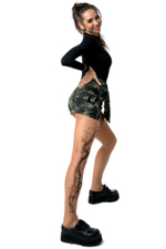 Колготки с принтом в виде крадущегося тигра (Размер: S-M-L) (Цвет: бежевый)