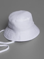 Белая детская панама на лето с завязками