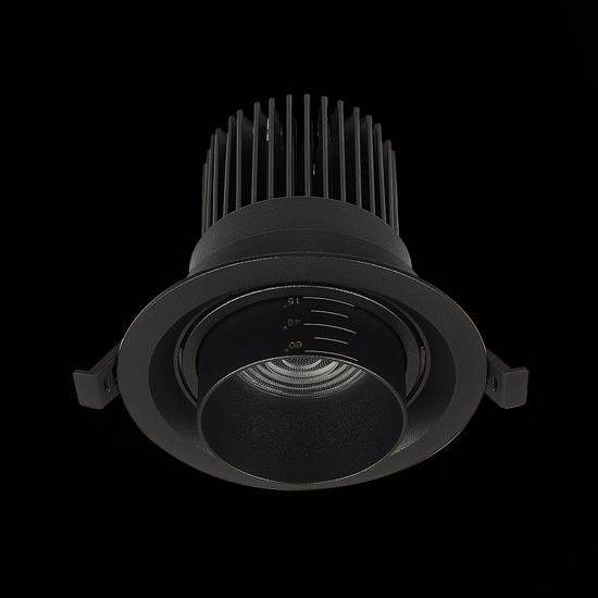 ST701.448.12 Св-к встр. Zoom Черный LED 1*12W 4000K 960Lm Ra90 15°-60° IP20 D115xH95 170-240V Встраиваемые светильники