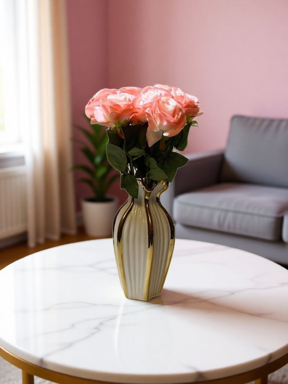 Искусственные цветы, желтые подсолнухи / Высота 44 см. 9 стебелей 9 бутонов/