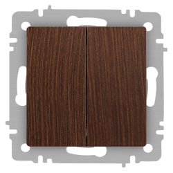 Переключатель Intro Accent 6-107-10 двойной, 10А-250В, IP20, СУ, AL/CU, венге