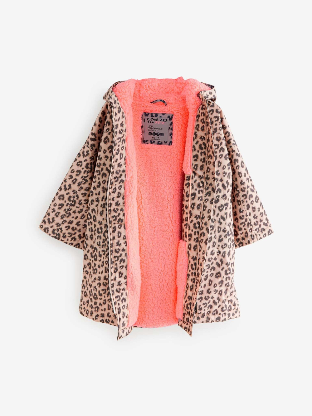 Плащ водонепроницаемый с флисовой подкладкой для девочки Next E25-226, Коричневый, Бежевый, Розовый