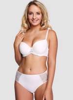 Бюстгальтер из мягкого микроволокна с уплотненными формованными чашками (Размер: 80D) (Цвет: молочный)