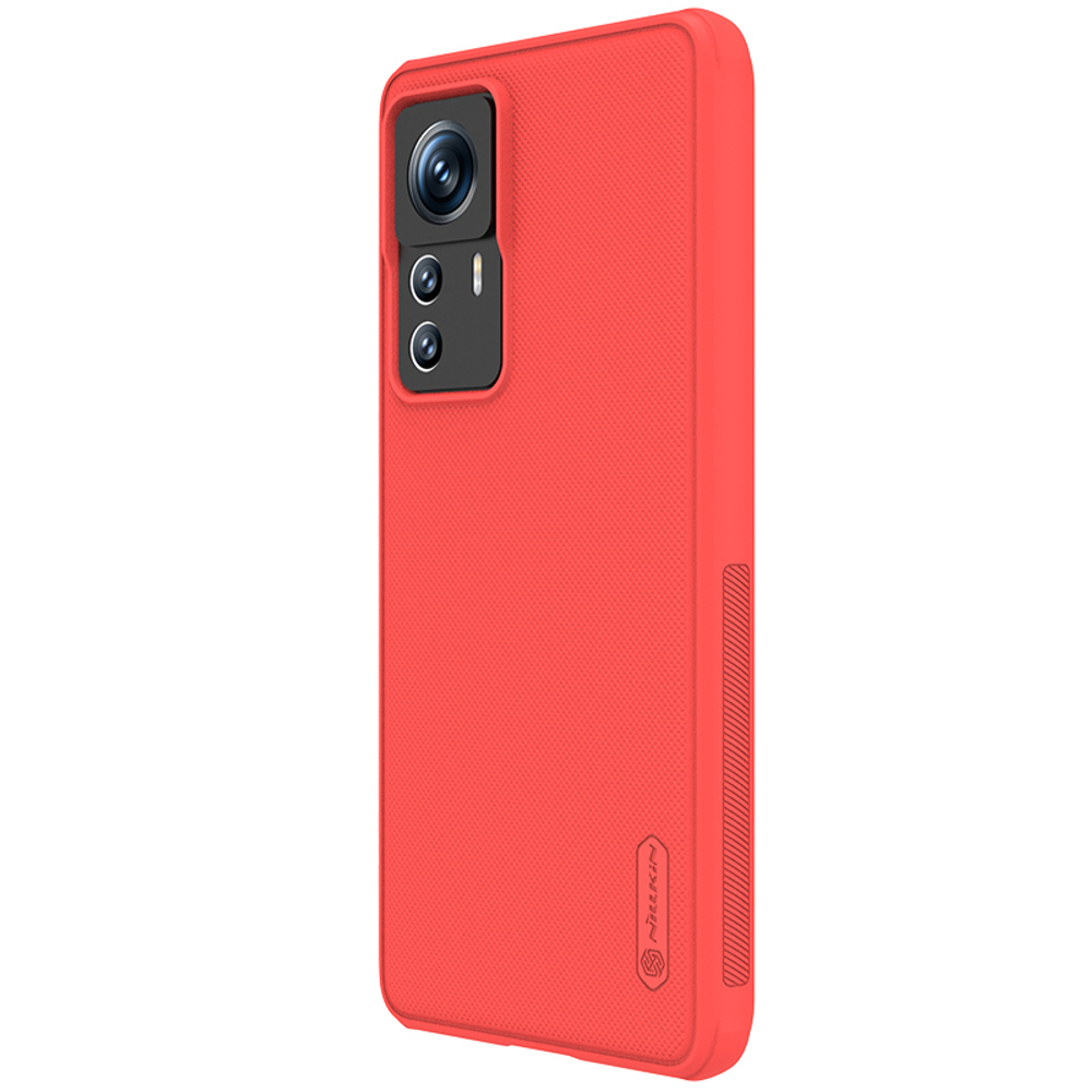 Усиленный двухкомпонентный чехол красного цвета от Nillkin для Xiaomi 12T Pro, серия Super Frosted Shield Pro