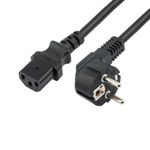 Шнур сетевой, вилка угловая СЕЕ 7/7(Schuko) - разъем IEC 320 C13, кабель 3x0,75 мм², длина 3 метра (