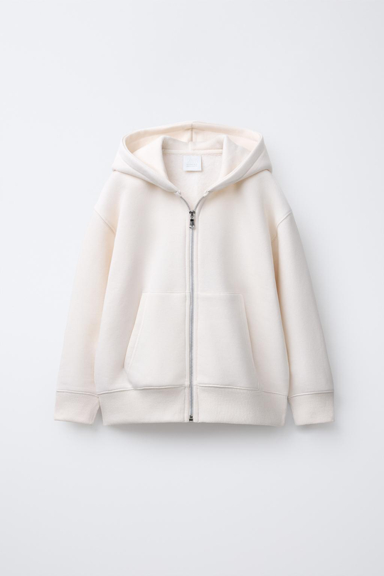 ZARA БАЗОВАЯ ТОЛСТОВКА НА МОЛНИИ, ЭКРЮ