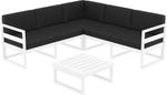 Комплект угловой пластиковой мебели Siesta Contract Mykonos, белый, черный
