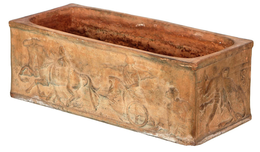 Бой с быками, колесницы. Керамический горшок для цветов. Керамика, рельеф. Испания. ХХв. ?