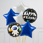 Шар круг 18" / 46 см Happy Birthday ДР "Космонавт" (QL) (БГ-15)