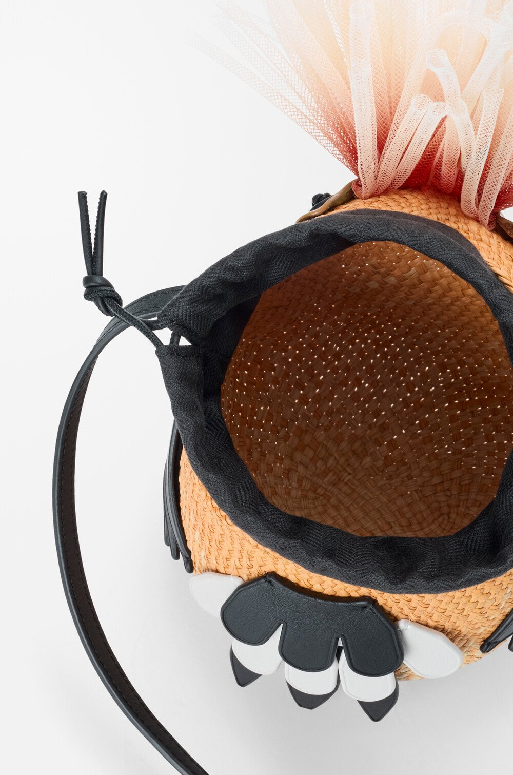 Loewe Сумка Bird в форме птицы из пальмы и телячьей кожи, оранжевый